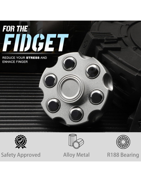 Spinner de Fidget de Metal Umnodobn Plata 15.24 cm para Niños y Adultos Spinner de Fidget de Metal Umnodobn Plata 15.24 cm para Niños y Adultos