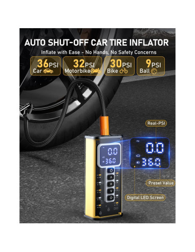 Compresor de Aire Portátil Teffim 8017-2 150PSI 20,000mAh