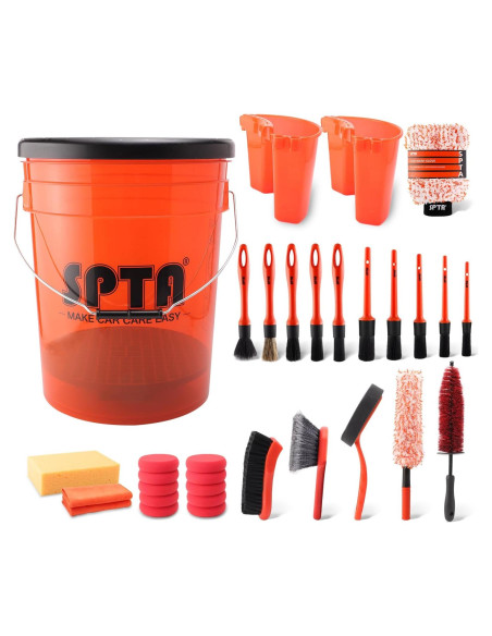 Set de Lavado de Autos SPTA 33 Piezas Cubo 20L con Filtro Set de Lavado de Autos SPTA 33 Piezas Cubo 20L con Filtro