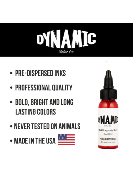 Tinta para Tatuajes Dynamic Color Rojo Burdeos 30ml Esterilizada Tinta para Tatuajes Dynamic Color Rojo Burdeos 30ml Esterilizada