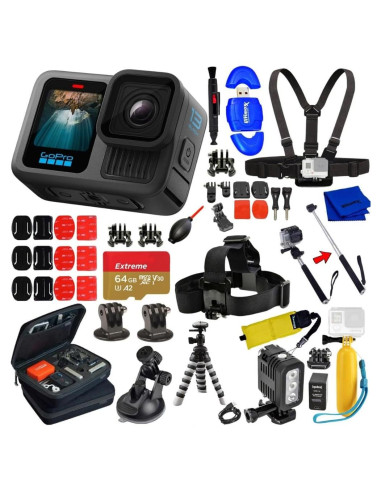 Cámara de Acción GoPro HERO13 Black + Accesorios y Tarjeta 64GB