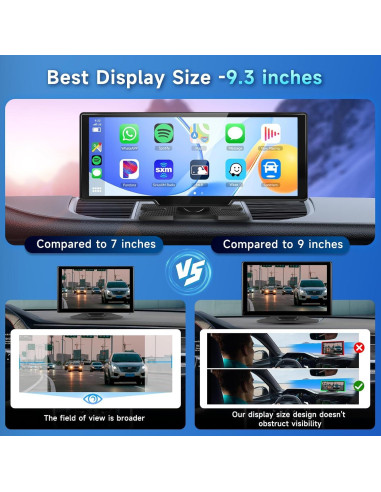 Radio de Coche Podofo A3073W3-US 9.3" HD Carplay/Android Auto