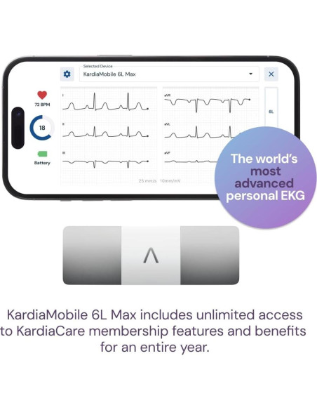 KardiaMobile 6L Max AliveCor | Monitor EKG 6 Derivaciones KardiaMobile 6L Max AliveCor | Monitor EKG 6 Derivaciones