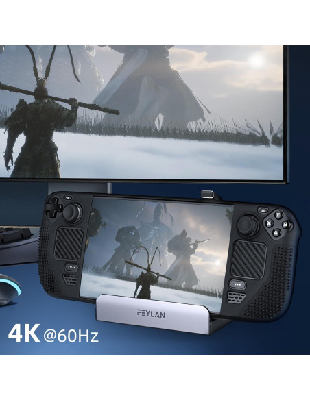 Dock 6-en-1 Feylan para Steam Deck y ROG Ally - HDMI 4K, USB-C 100W Dock 6-en-1 Feylan para Steam Deck y ROG Ally - HDMI 4K, USB-C 100W