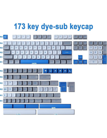 Conjunto de Teclas Doble Tiro JOMKIZ 173 Teclas ISO ANSI Conjunto de Teclas Doble Tiro JOMKIZ 173 Teclas ISO ANSI