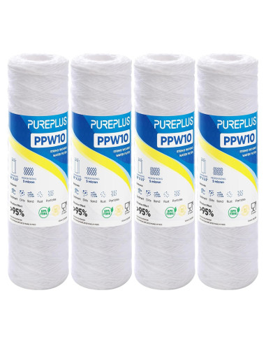 Filtro de Sedimentos 10"x2.5" PUREPLUS 5 Micrones - Paquete de 4