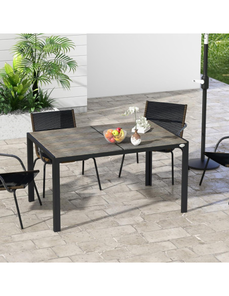 Mesa de Comedor al Aire Libre Outsunny 140x90 cm para 6 Personas Mesa de Comedor al Aire Libre Outsunny 140x90 cm para 6 Personas