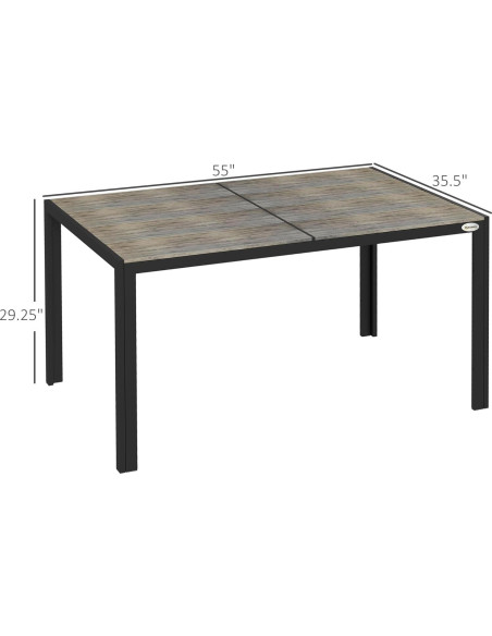 Mesa de Comedor al Aire Libre Outsunny 140x90 cm para 6 Personas Mesa de Comedor al Aire Libre Outsunny 140x90 cm para 6 Personas