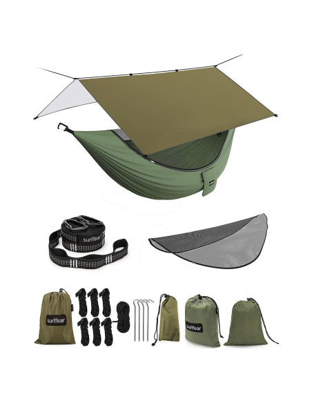 Hamaca de Camping Sunyear con Toldo Impermeable y Red No See-Um Hamaca de Camping Sunyear con Toldo Impermeable y Red No See-Um