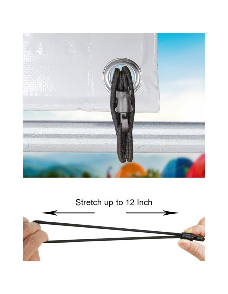 Cuerdas Bungee Cortas BINCKIN 15 cm 100 Pcs Ganchos Negros Cuerdas Bungee Cortas BINCKIN 15 cm 100 Pcs Ganchos Negros