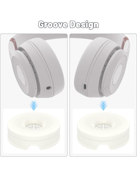 Cubiertas de Silicona Koffmon para Auriculares Beats Solo 4 y 3 - 1 Par Blanco Cubiertas de Silicona Koffmon para Auriculares Beats Solo 4 y 3 - 1 Par Blanco
