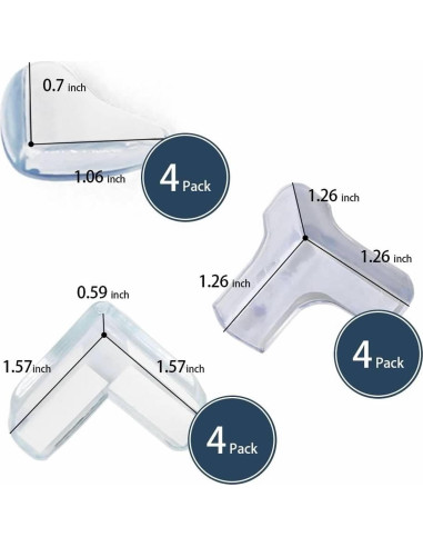 Protectores de Esquinas TANLOMY 12 Piezas Silicona Transparente