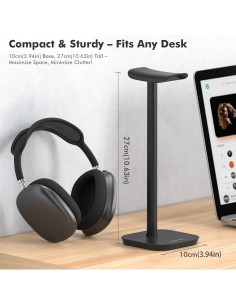 Soporte para Auriculares MANMUVIMO STAND.100 Aluminio Negro 2