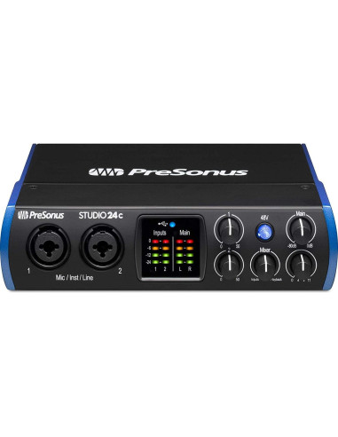 Paquete de grabación USB-C PreSonus Studio 24c con micrófono LyxPro