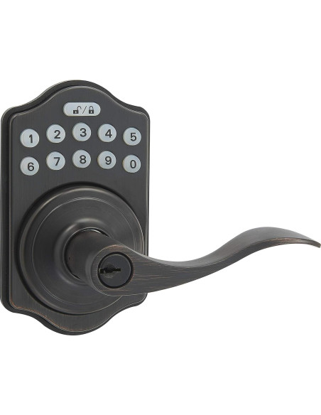 Cerradura Electrónica Sin Llave Amazon Basics Bronce Aceitado Cerradura Electrónica Sin Llave Amazon Basics Bronce Aceitado