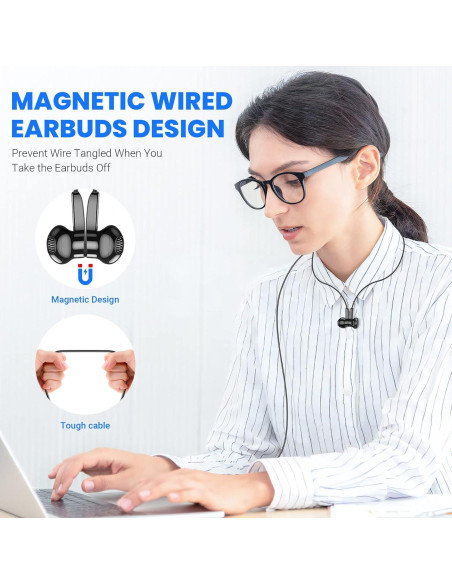 Auriculares USB C ASKUBSKU HiFi Estéreo con Micrófono - Negro Auriculares USB C ASKUBSKU HiFi Estéreo con Micrófono - Negro