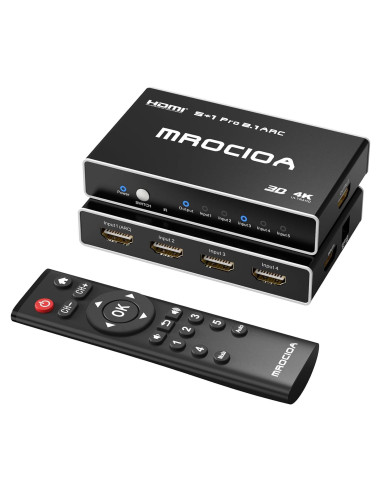 Interruptor HDMI 2.1 8K 5 Puertos con Control Remoto y ARC