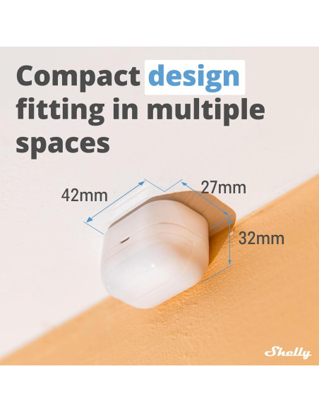 Sensor de Movimiento Shelly BLU Motion | Bluetooth | 9m Alcance Sensor de Movimiento Shelly BLU Motion | Bluetooth | 9m Alcance