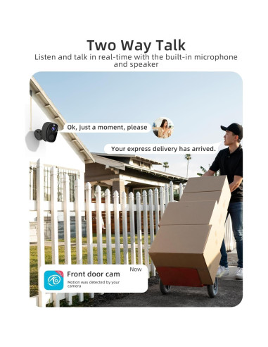 Cámara de Seguridad Inalámbrica ELECCTV 2K WiFi Exterior IP65