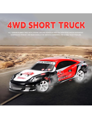 Coche RC WLtoys K969 1/28 4WD 30KM/H Batería 500mAh x3
