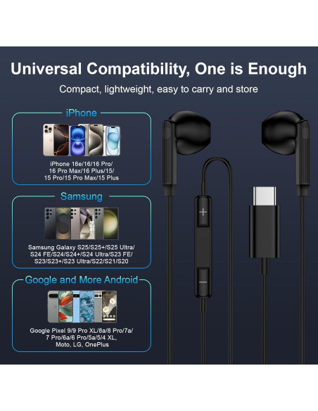 Auriculares con cable USB C Samsung ESC01 HiFi con micrófono Auriculares con cable USB C Samsung ESC01 HiFi con micrófono