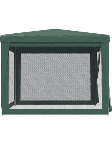 Carpa de Fiesta Verde 300x300 cm HDPE con 4 Paredes de Malla