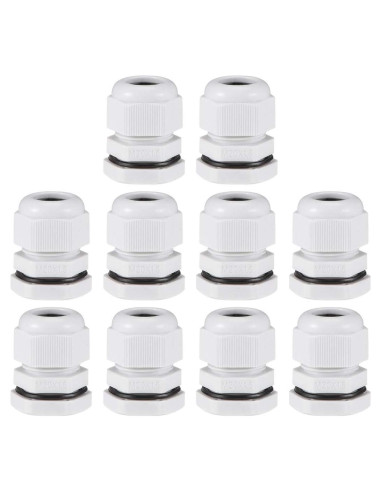 Conector de Cable M20 uxcell Impermeable Nylon 10pcs 6-12mm