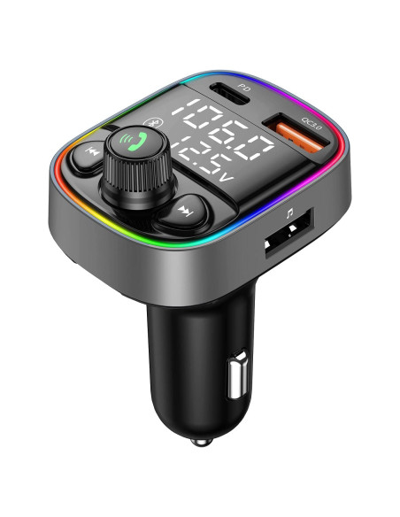 Adaptador Bluetooth para Coche LIHAN C87B, Cargador QC3.0, Llamadas Manos Libres Adaptador Bluetooth para Coche LIHAN C87B, Cargador QC3.0, Llamadas Manos Libres