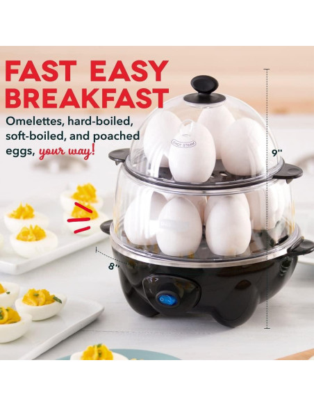 Máquina de Huevos al Vacío DASH Deluxe + Cocedor Rápido Negro Máquina de Huevos al Vacío DASH Deluxe + Cocedor Rápido Negro
