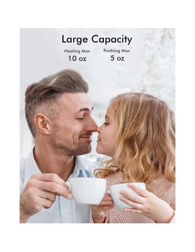 Espumador de Leche Eléctrico LONGDEEM 4 en 1 Acero Inoxidable 295 ml