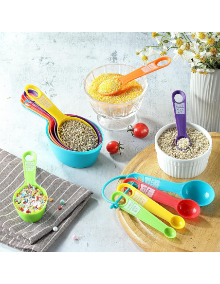 Juego de 12 Tazas y Cucharas Medidoras Little Cook Multicolor Juego de 12 Tazas y Cucharas Medidoras Little Cook Multicolor