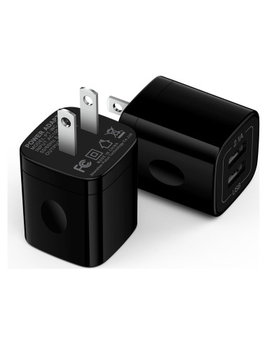 Cargador USB Doble 5V 2.1A Uenlio - Adaptador de Pared Negro