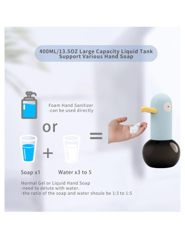 Dispensador de Jabón Espumoso Automático BESLOWLY 400ml Pato Azul