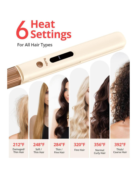 Plancha y Rizadora de Cabello 2 en 1 Ruidla Cerámica 1" Plancha y Rizadora de Cabello 2 en 1 Ruidla Cerámica 1"