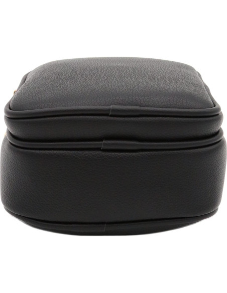 Bolso Cruzado Casual de PU FashionPuzzle Negro con Múltiples Bolsillos Bolso Cruzado Casual de PU FashionPuzzle Negro con Múltiples Bolsillos