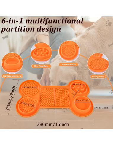 Alfombrilla de Lamer para Perros Swihorab 6-en-1 Gris