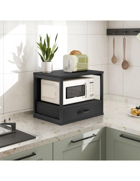 Soporte de Impresora HOOBRO BB07PS01 Negro 2 Niveles con Cajón Soporte de Impresora HOOBRO BB07PS01 Negro 2 Niveles con Cajón