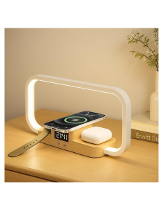 Lámpara de Mesa LED CRLL con Cargador Inalámbrico 5 Modos
