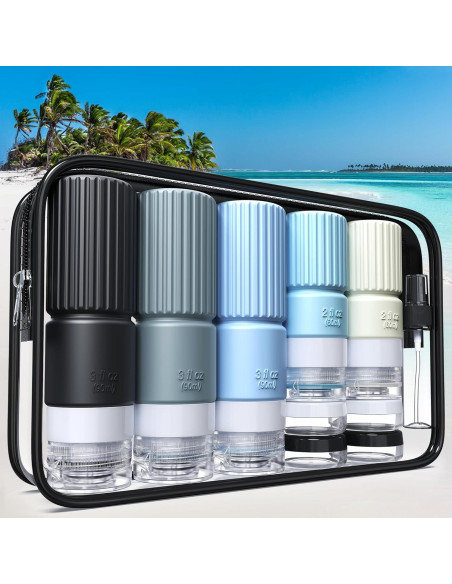 Set de 37 Botellas de Viaje Silicona Aprobadas por TSA 90ml Set de 37 Botellas de Viaje Silicona Aprobadas por TSA 90ml