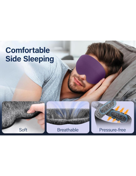 Máscara de Sueño Blackout 3D LC-dolida, Suave y Ajustable Máscara de Sueño Blackout 3D LC-dolida, Suave y Ajustable