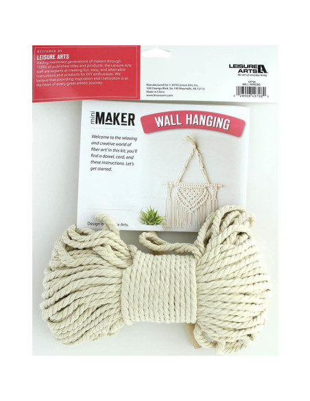 Kit de Macramé DIY Leisure Arts para Colgar en Pared 25.4 cm Kit de Macramé DIY Leisure Arts para Colgar en Pared 25.4 cm