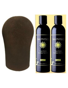 Bronceador Sin Sol Tan Physics 8oz (Paquete de 2) con Mitón