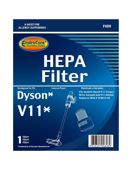 Filtro HEPA EnviroCare para Aspiradoras Dyson V11 - Reemplazo Filtro HEPA EnviroCare para Aspiradoras Dyson V11 - Reemplazo