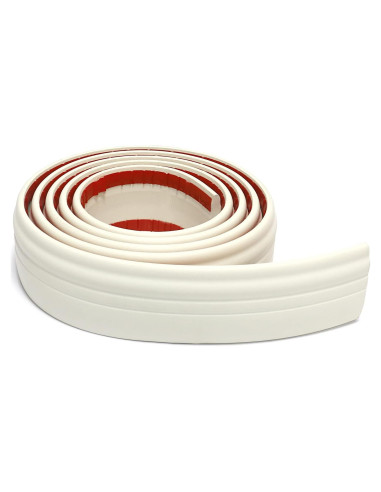 Moldura de Zócalo Autoadhesiva COUKIU 7.62 cm x 5 m Blanco Crema