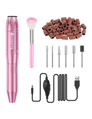 Taladro de Uñas Eléctrico COSITTE Rosa 20000rpm USB