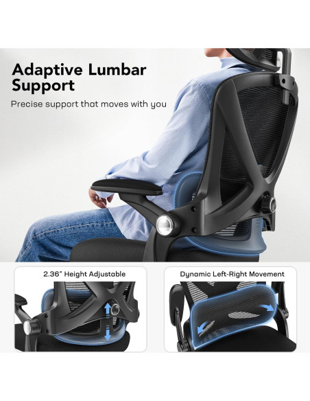 Silla de Oficina Ergonómica HUANUO HNOC13B con Soporte Lumbar Silla de Oficina Ergonómica HUANUO HNOC13B con Soporte Lumbar