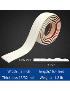 Moldura de Zócalo Autoadhesiva COUKIU 7.62 cm x 5 m Blanco Crema 2