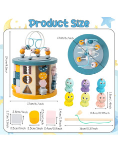 Cubo de Actividad de Madera GQIRIL 11 en 1 para Bebés 3 Años 2