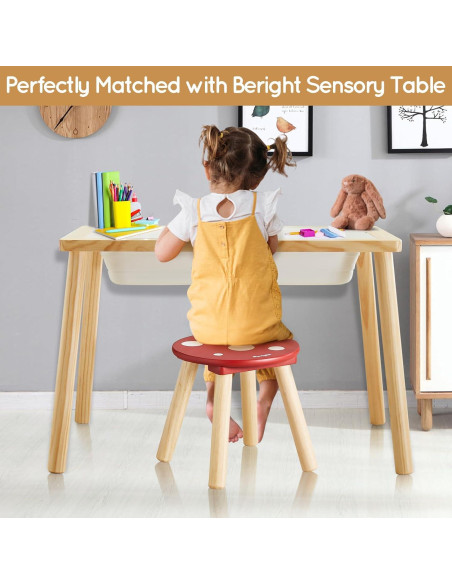 Taburete Infantil de Madera Beright 23 cm Rojo para Niños Taburete Infantil de Madera Beright 23 cm Rojo para Niños