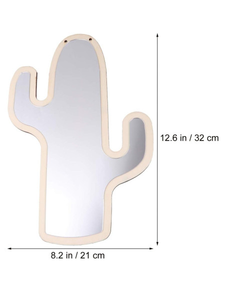 Espejo Decorativo Cactus VOSAREA 31.75x20.83 cm Acrílico Espejo Decorativo Cactus VOSAREA 31.75x20.83 cm Acrílico